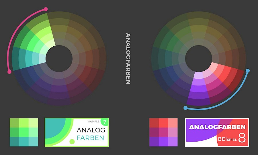 Beispiele für Farbkombinationen - Analogfarben